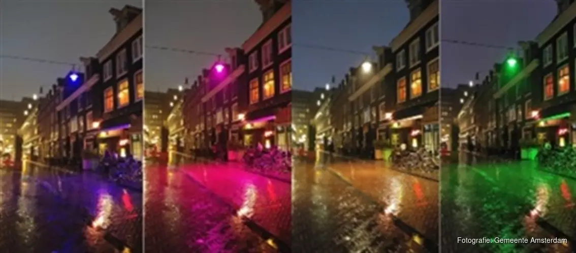 Reguliersdwarsstraat in kleuren van de regenboog