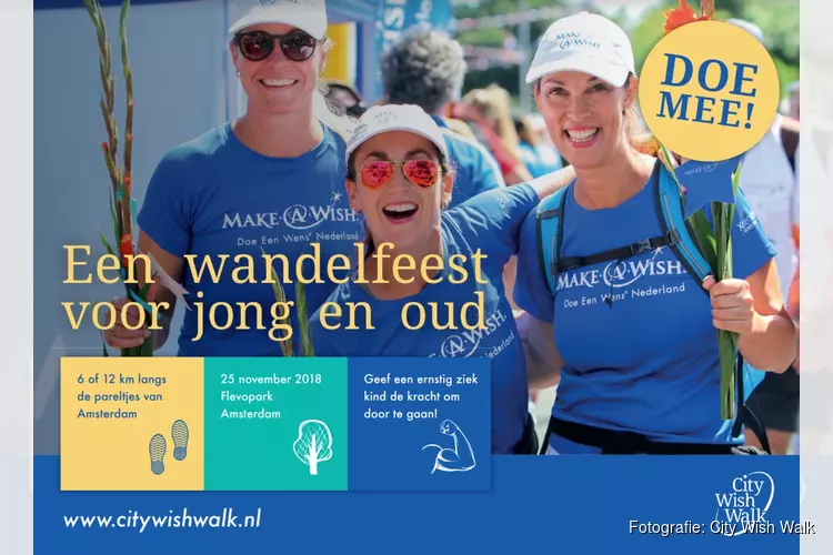 Make-A-Wish organiseert nieuw wandelevenement in Amsterdam