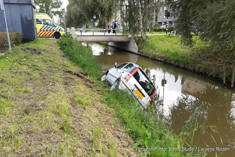 Auto te water in Amsterdam