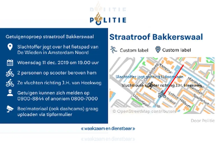 Getuigenoproep beroving tiener Bakkerswaal