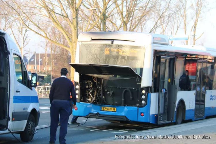 Brand in bus in Diemen