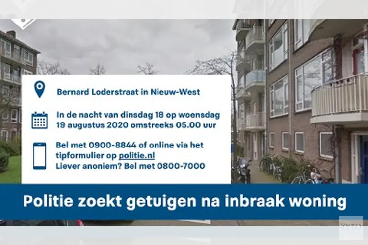 Politie zoekt getuigen na inbraak woning