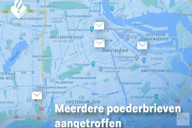 Meerdere poederbrieven aangetroffen in Amsterdam