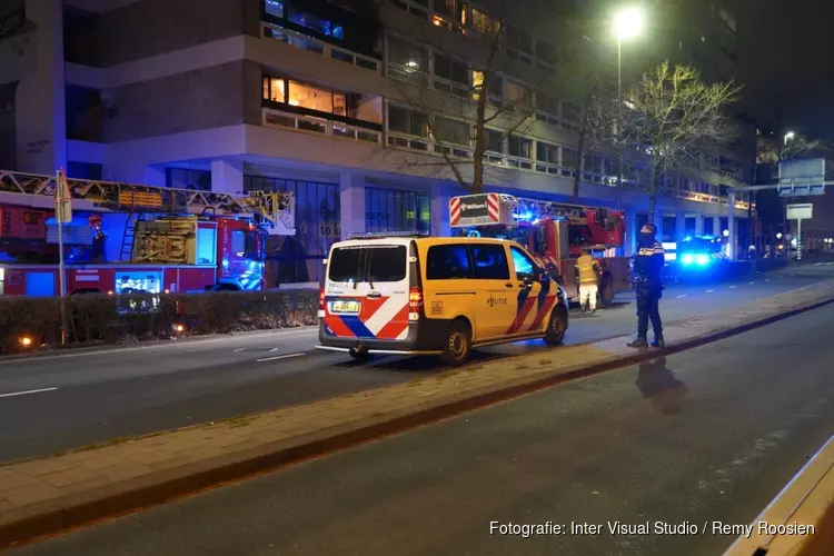 Ontruiming bij brand in flat Weesperstraat