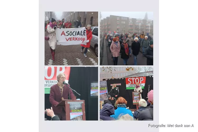 Demonstratie tegen verkoop 140 sociale huurwoningen Alliantie