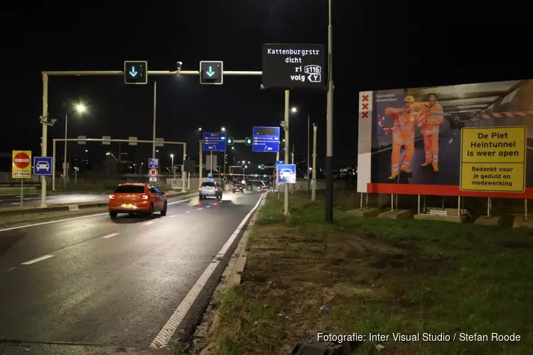 Piet Heintunnel weer open voor verkeer