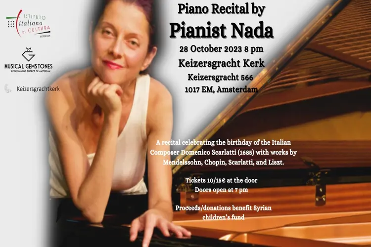 Solo benefiet concert door pianist Nada in Keizersgrachtkerk