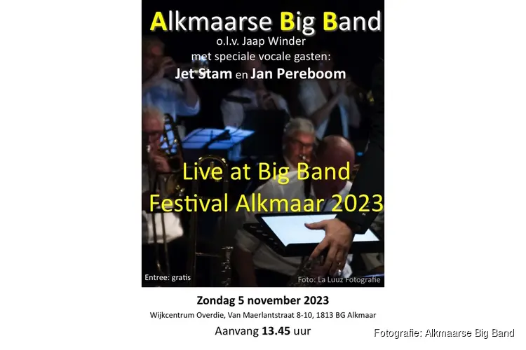 Alkmaarse Big Band op Big Band Festival in Wijkcentrum Overdie