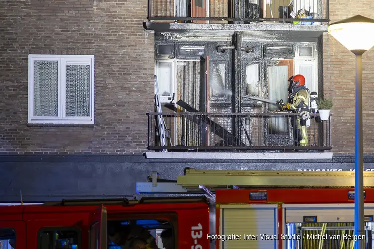 Grote brand op balkon Frans Naerebouthof